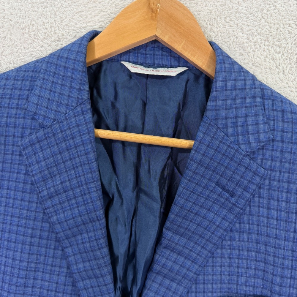 Samuelsohn Mens 42R Sport Coat Blue Colombo Icewool Silk SB Baylor 2 Blazer - Picture 2 of 13